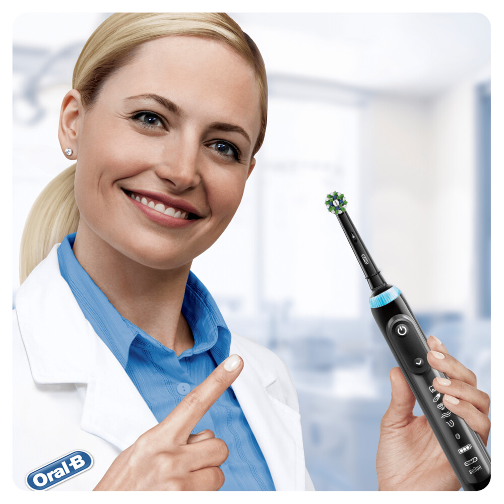  Oral-B Cross Action CleanMaximiser schwaz, 3 Stück Aufsteckbürsten (CleanMaximizer-Technologie)