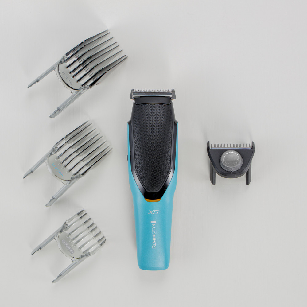  REMINGTON Haarschneider HC5000 Power-X Series X5 (Edelstahlklingen in japanischer Qualität, Comfort Glide, 3 verstellbare Kämme (3-35 mm), Ohne Kamm-Aufsatz 0,5 mm, Micro Fade Haar- und Bartkamm (1- 5 mm), Längeneinstellrad, 72 Längeneinstellungen, Netz-