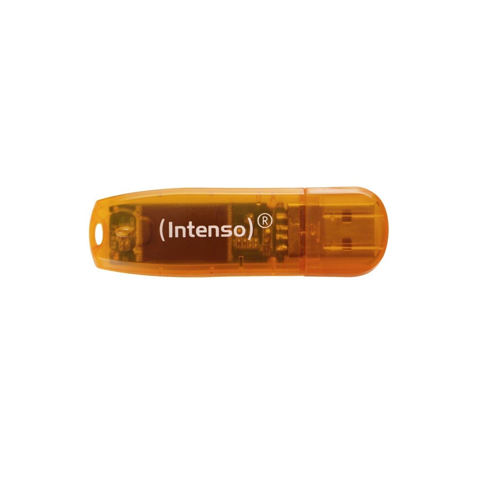 INTENSO Rainbow Line 64 GB Orange USB 2.0 USB-Stick (USB 2.0 / 28,00 MB/s lesen / 6,50 MB/s schreiben)
