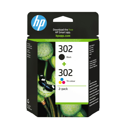 HP 302 2er-Pack Schwarz/Cyan/Magenta/Gelb Original Druckerpatronen