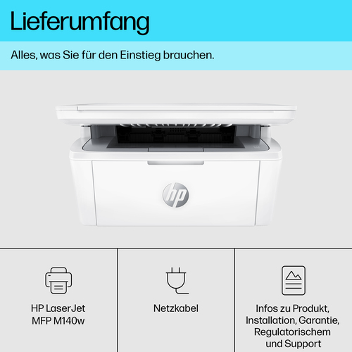 HP LaserJet M140w Wireless Multifunction Schwarzweiß Drucker, Kopierer, Scanner