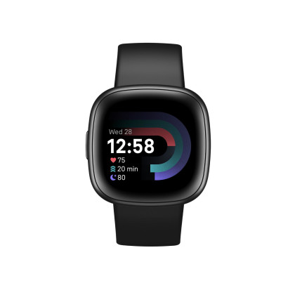 Fitbit Versa 4 Watch Black/Graphite Fitness Tracker (Herzfrequenzmessung, Amazon Alexa)