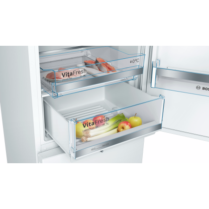 BOSCH Serie 6 KGE39AWCA Kühl-Gefrier-Kombination (freistehend, C,343 Liter Nutzinhalt, VitaFresh, TouchControl, LowFrost, 3 Schubladen)