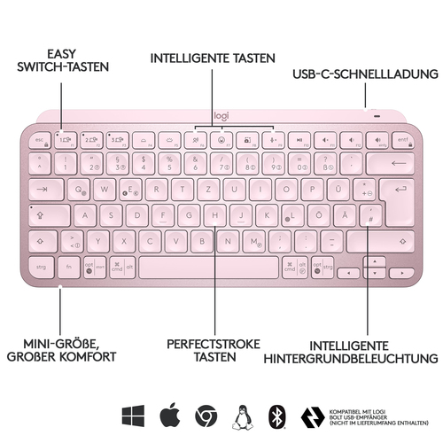 Logitech MX Keys Mini Minimalist Wireless Illuminated Keyboard