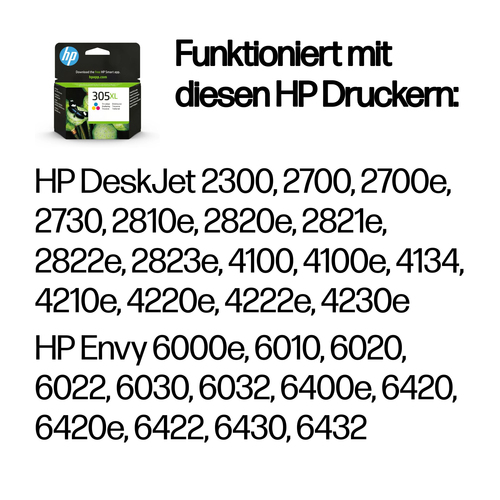 HP 305XL Cyan/Magenta/Gelb Original Druckerpatrone mit hoher Reichweite