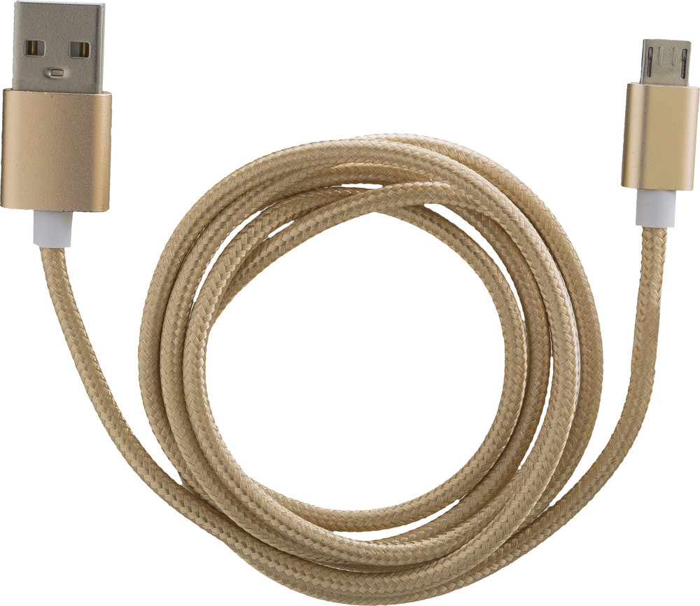 PETER JÄCKEL USB Color Data Cable Micro-USB Rubber Gold mit Sync- und Ladefunktion (für Android 15805)