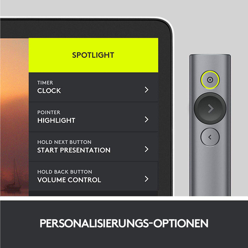 Logitech Spotlight Funk-Presenter Bluetooth/RF Grau