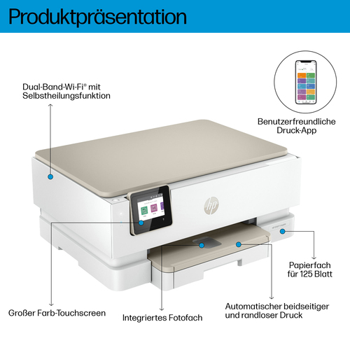 HP ENVY Inspire 7224e Wireless All-in-One Farbe Drucker, Instant Ink; Kopierer, Scanner
