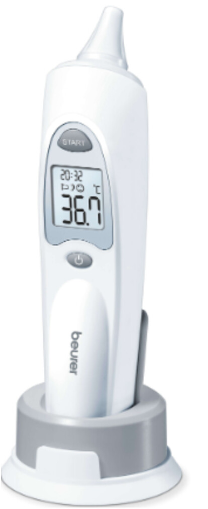  BEURER FT 58 Infrarot-Ohrthermometer (Infrarot, sekundenschnell, Speicherplatz, Aufbewahrungsbox, sicher, Signalton, Oberflächen, Flüssigkeiten, Smiley-Symbol)