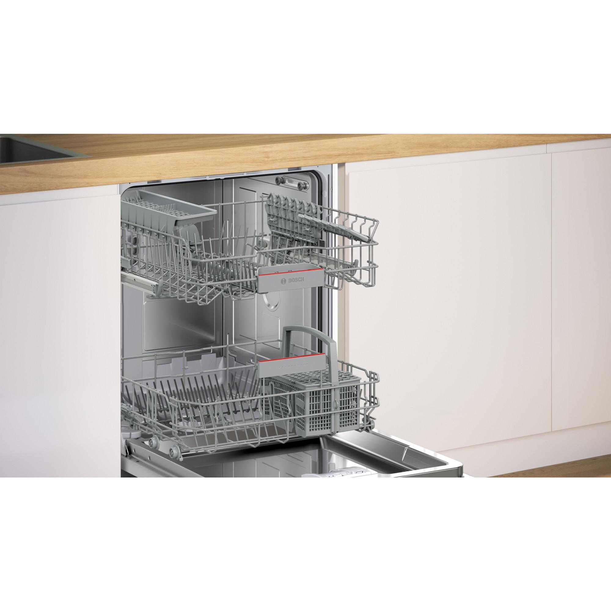 BOSCH SMI4EUS00D Serie 4 Einbau-Geschirrspüler integriert 60 cm (B, Integrierbar, Besteckkorb, 13 Maßgedecke, 44 dB, AquaStop, Home Connect, WLAN)