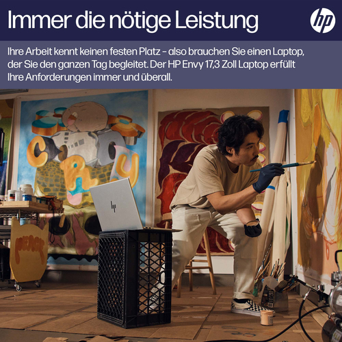 HP ENVY 17-cw0606ng Intel® Core™ i7 i7-13700H Laptop 43,9 cm (17.3") Full HD 16 GB DDR4-SDRAM 1 TB SSD Wi-Fi 6E (802.11ax) Windows 11 Home Silber