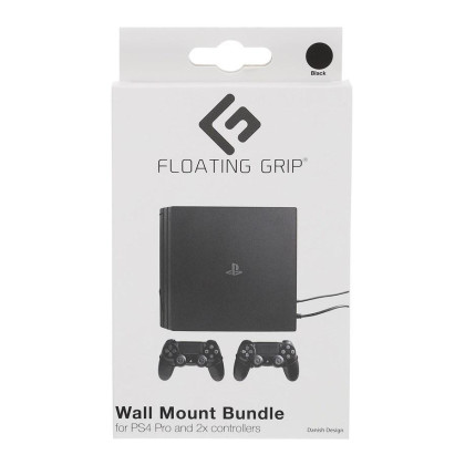 Floating Grip Wall Mount Bundle PlayStation 4 Wandhalterung, PS4 + 2x Controller, Schwarz