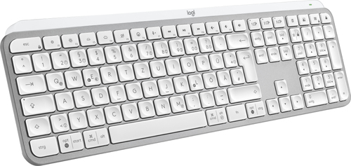 Logitech MX Keys S Tastatur Universal RF Wireless + Bluetooth QWERTZ Deutsch Aluminium, Weiß